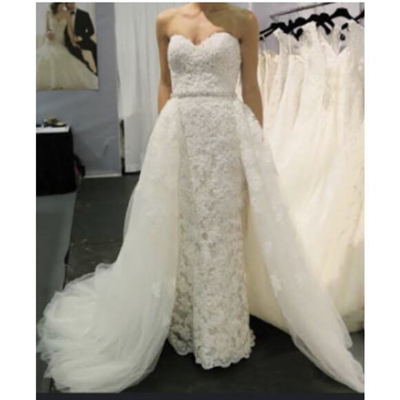 Sophia Toli Maeve Beaded Mermaid Detachable Tulle Skirt Sz 6 Ivory NWT - Picture 6 of 10